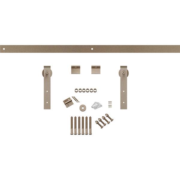 White Bronze Barn Door Hardware Set with 4' Track H1164