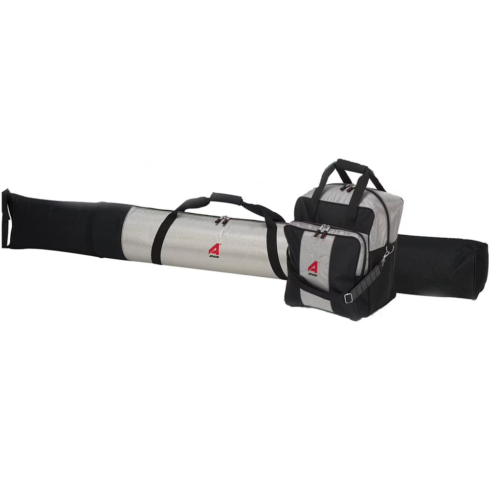 Silver/Black Two Piece Ski and Boot Bag Combo Set A743