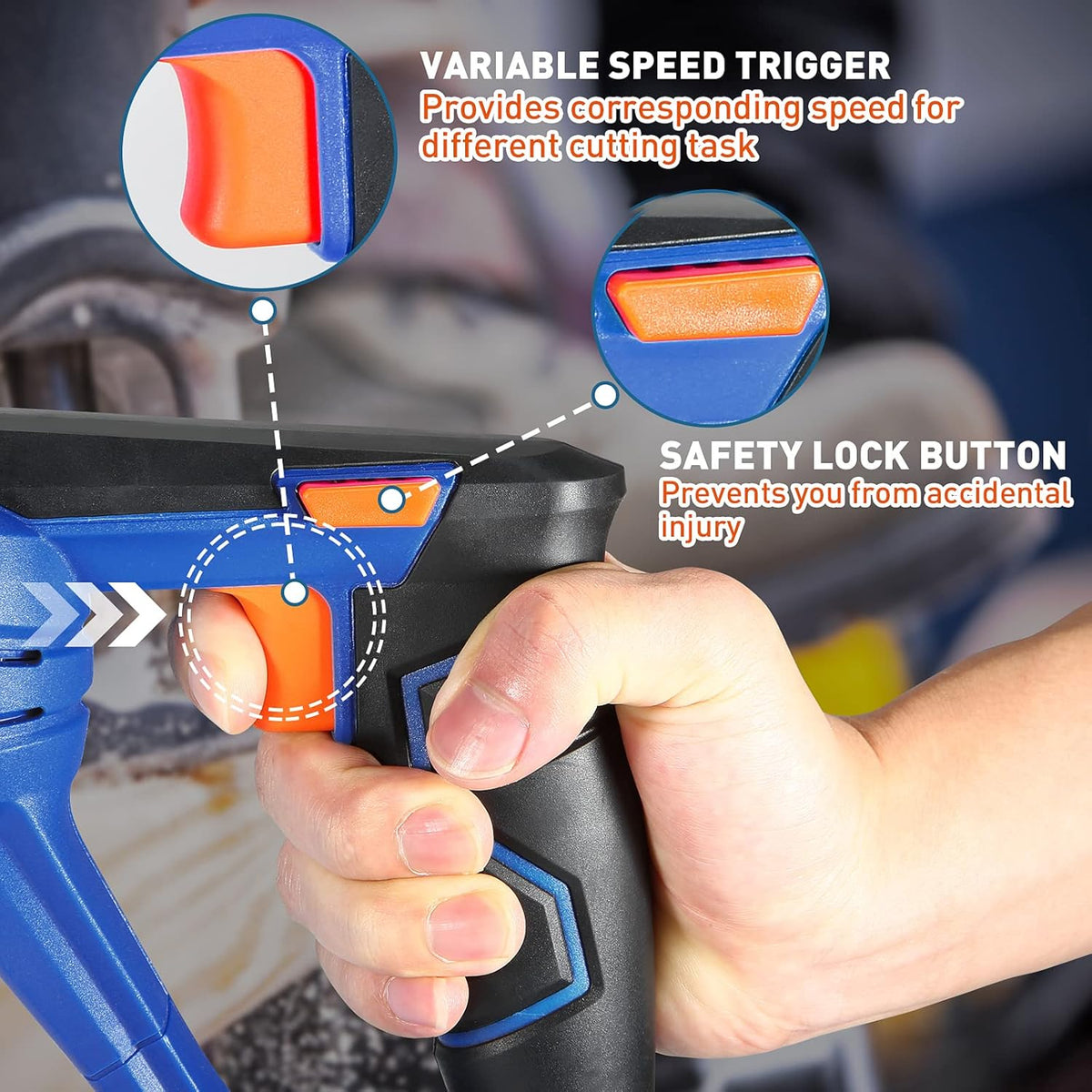 Cordless Reciprocating Saw with 4.0Ah Battery and Charger, 2 Blades A2576