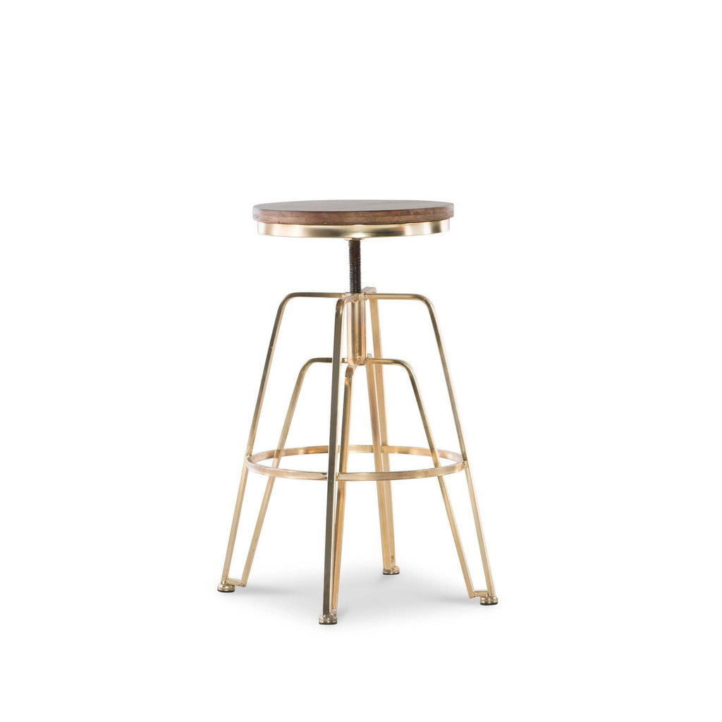 Adjustable Wood and Metal Stool K74842
