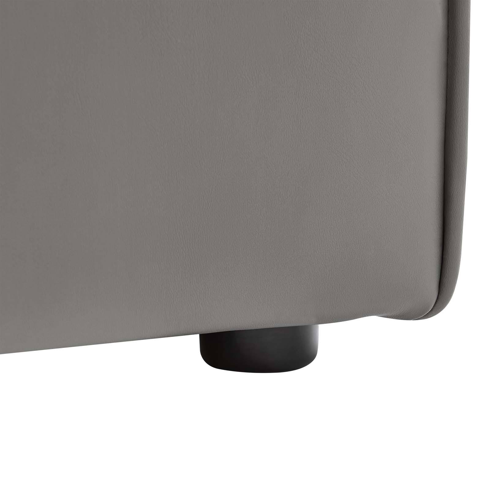 Gray Vegan Leather Armless Chair Q81807