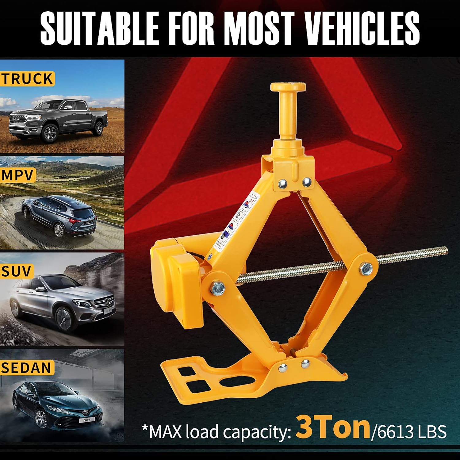 Electric Car Jack 3 Ton 12V Scissor Car Jack with Impact Wrench O204