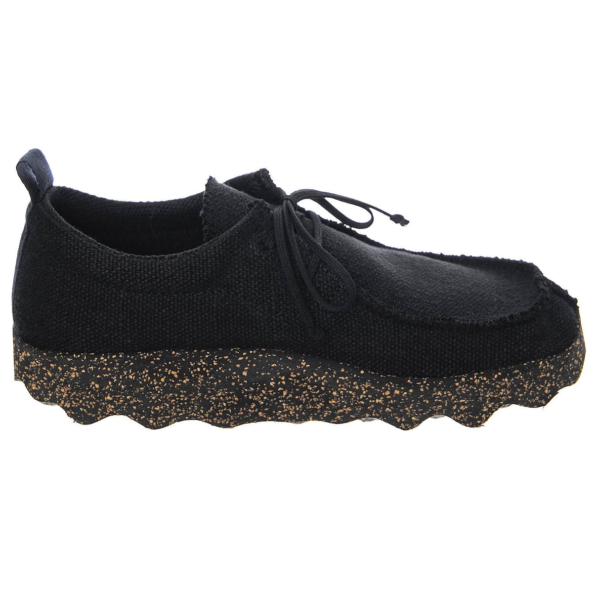Black Recycled Linen Lace-Up Trainers B10613