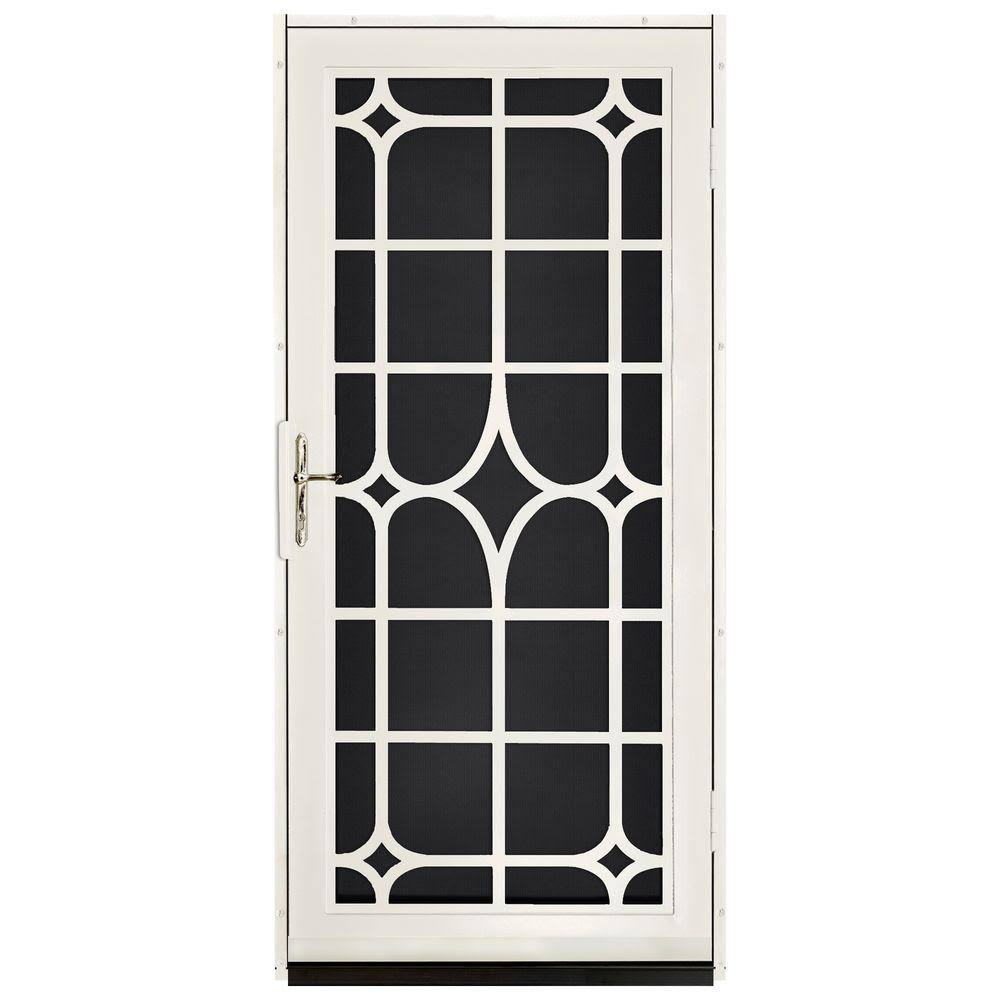 36 in. x 80 in. Steel Security Door with Black Perforated Screen D59564