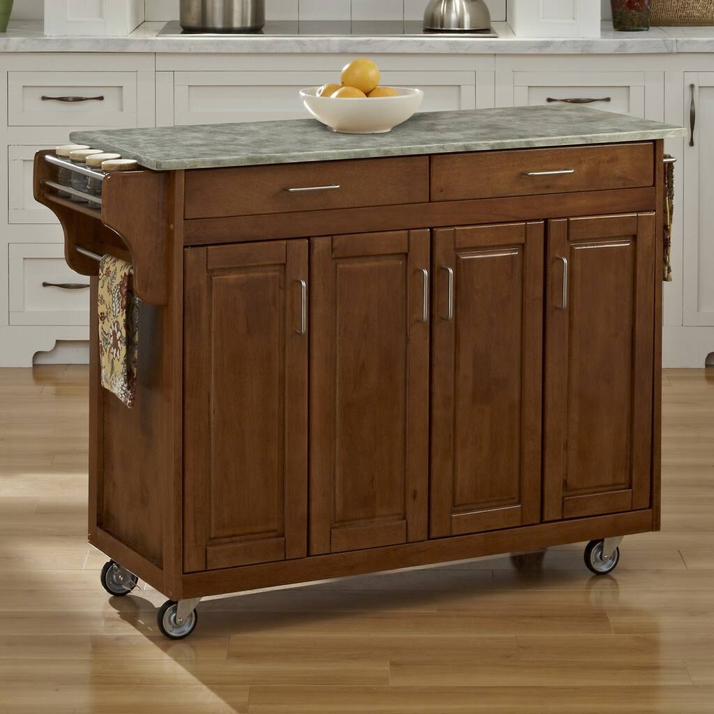 Oak Create-a-Cart with Concrete Top H123714