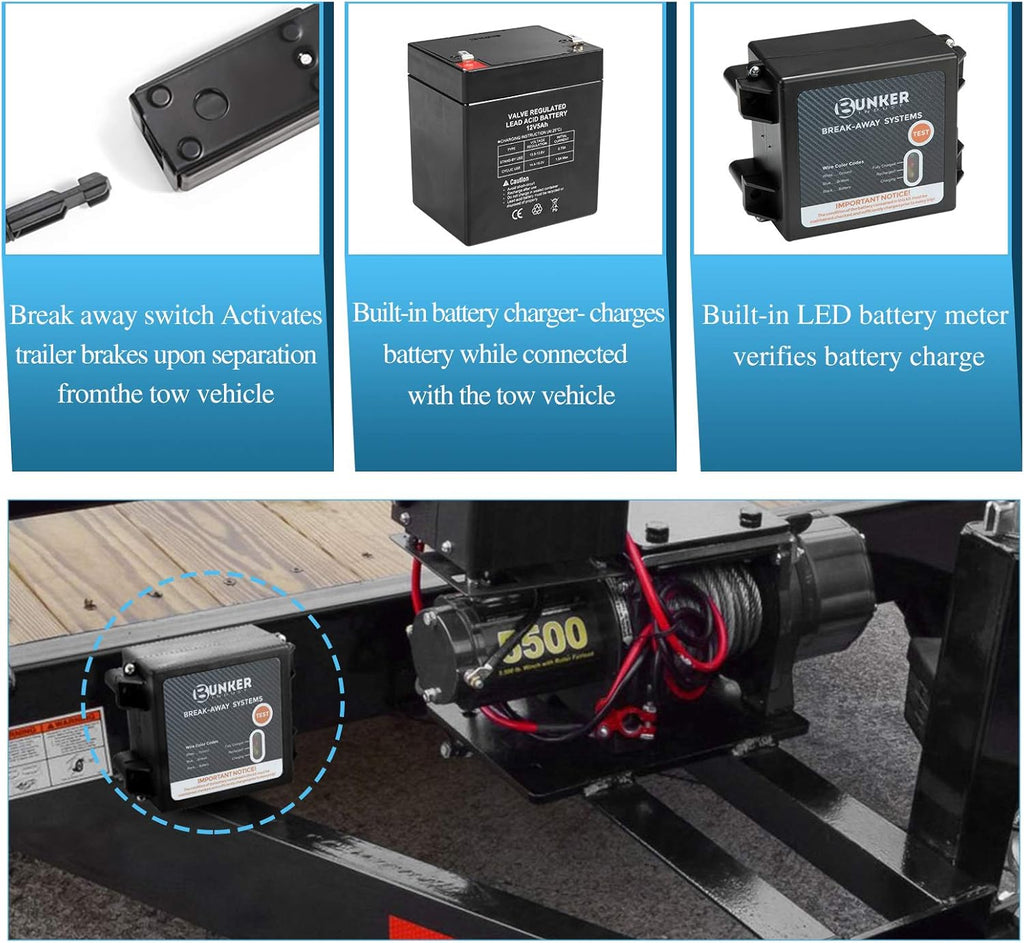 12V 5AH Trailer Brakes Breakaway Kit with Battery G7535