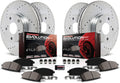 Carbon Fiber Brake Pads with Drilled & Slotted Brake Rotors Kit A5390