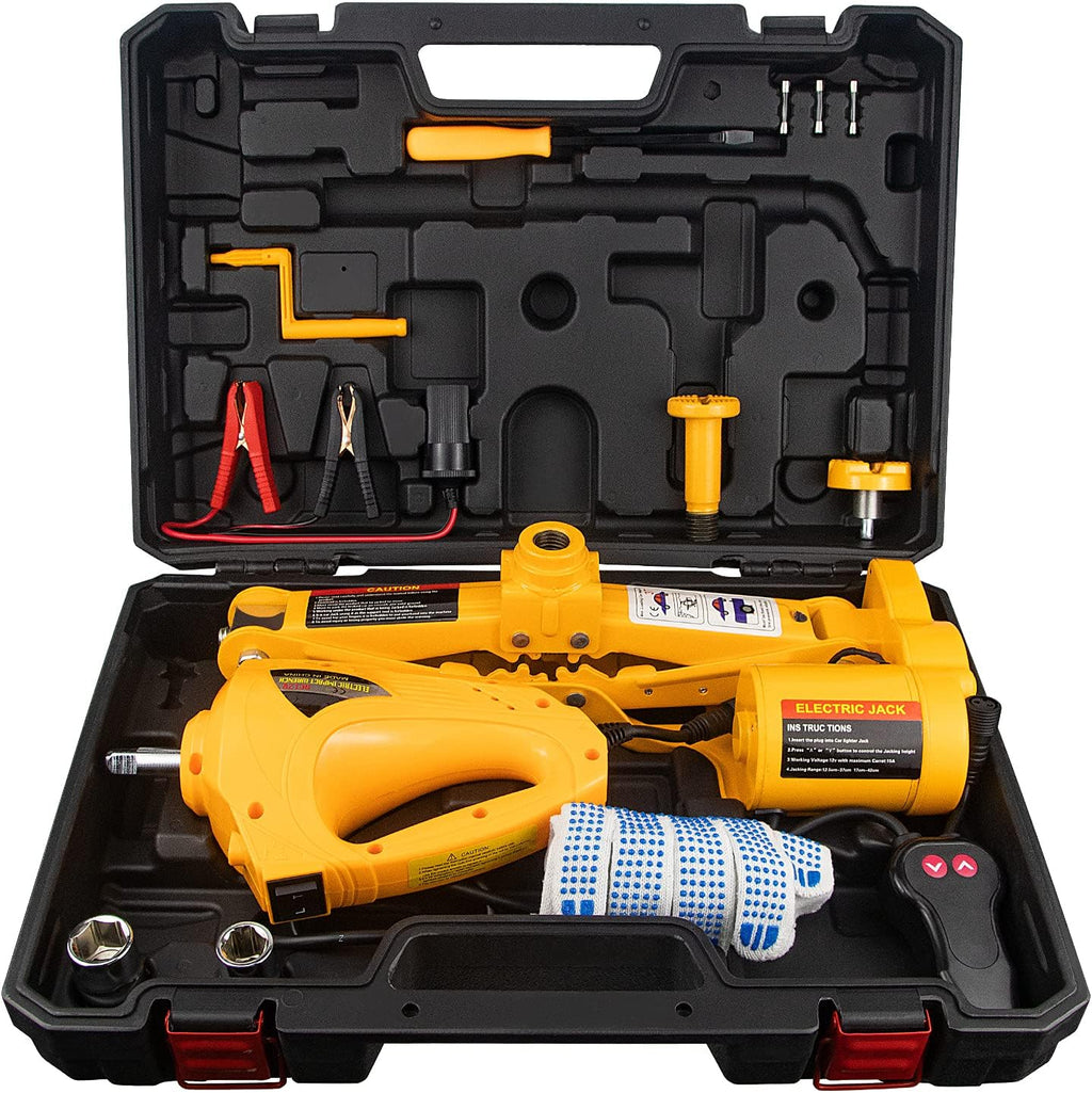 Electric Car Jack 3 Ton 12V Scissor Car Jack with Impact Wrench O204