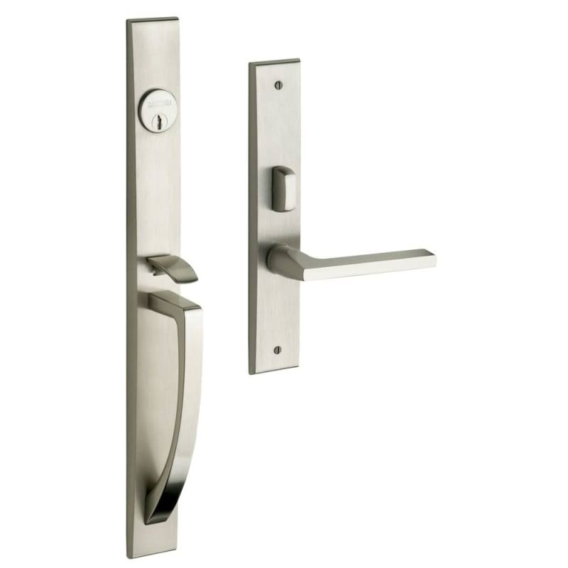 Satin Nickel Double Cylinder Mortise Handle Set P834669