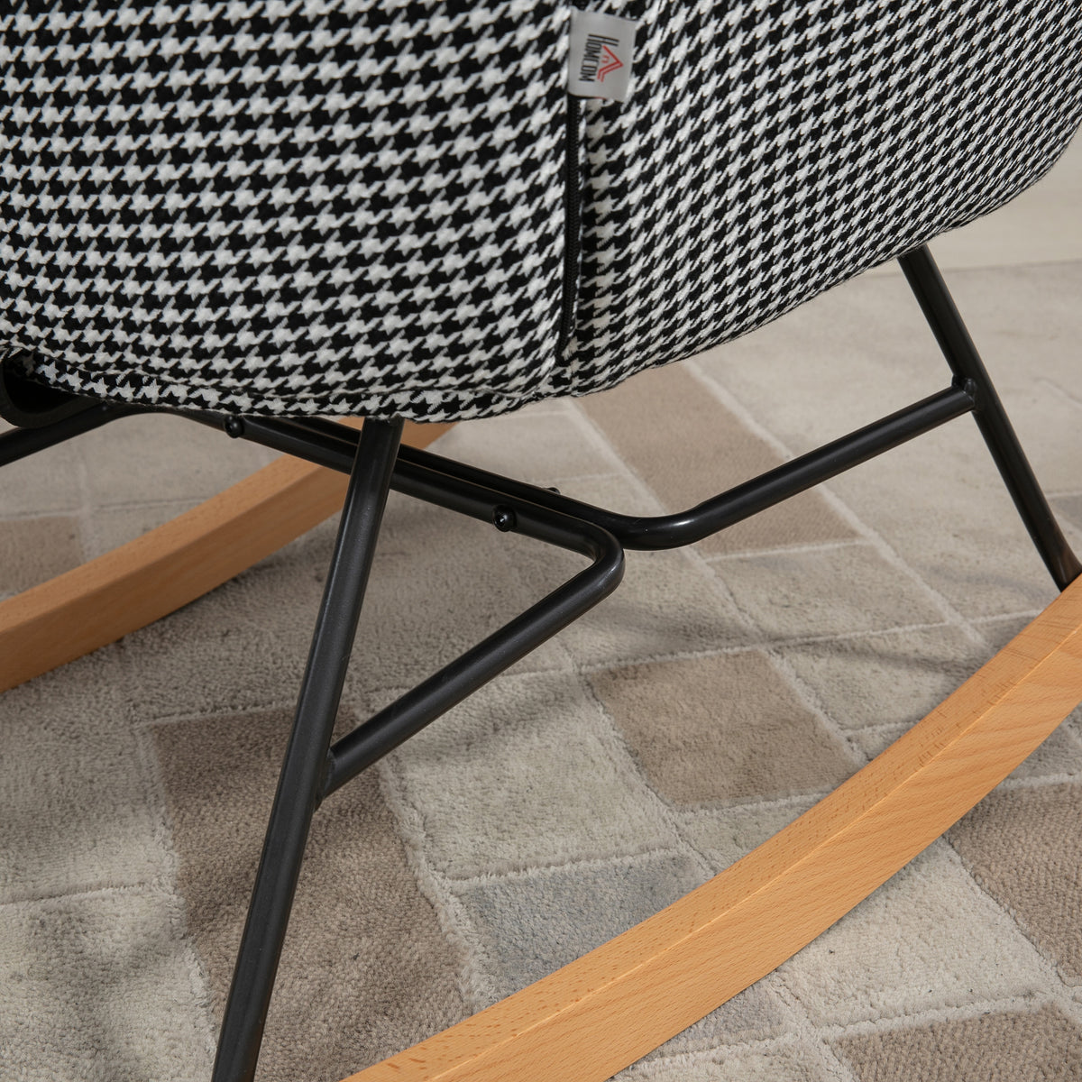 Upholstered Wingback Glider Rocker with Ottoman Set D737968