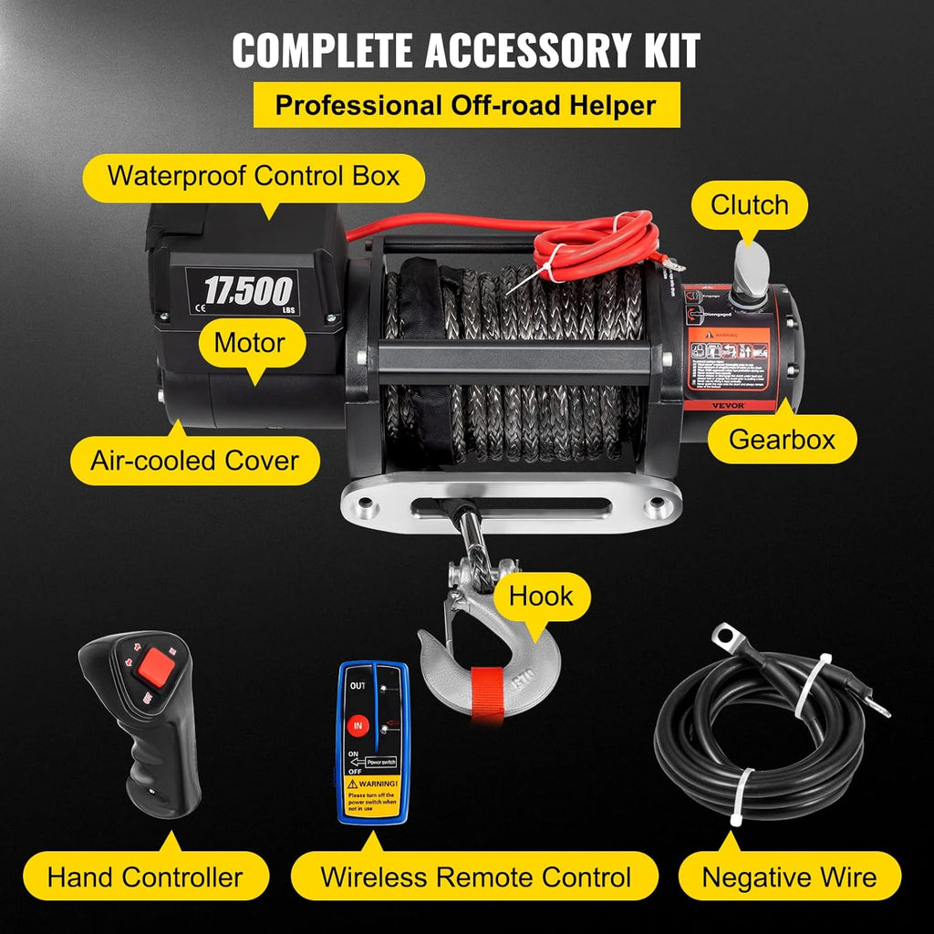 17500lb 12V Electric Winch with Wireless Remote Control N9944