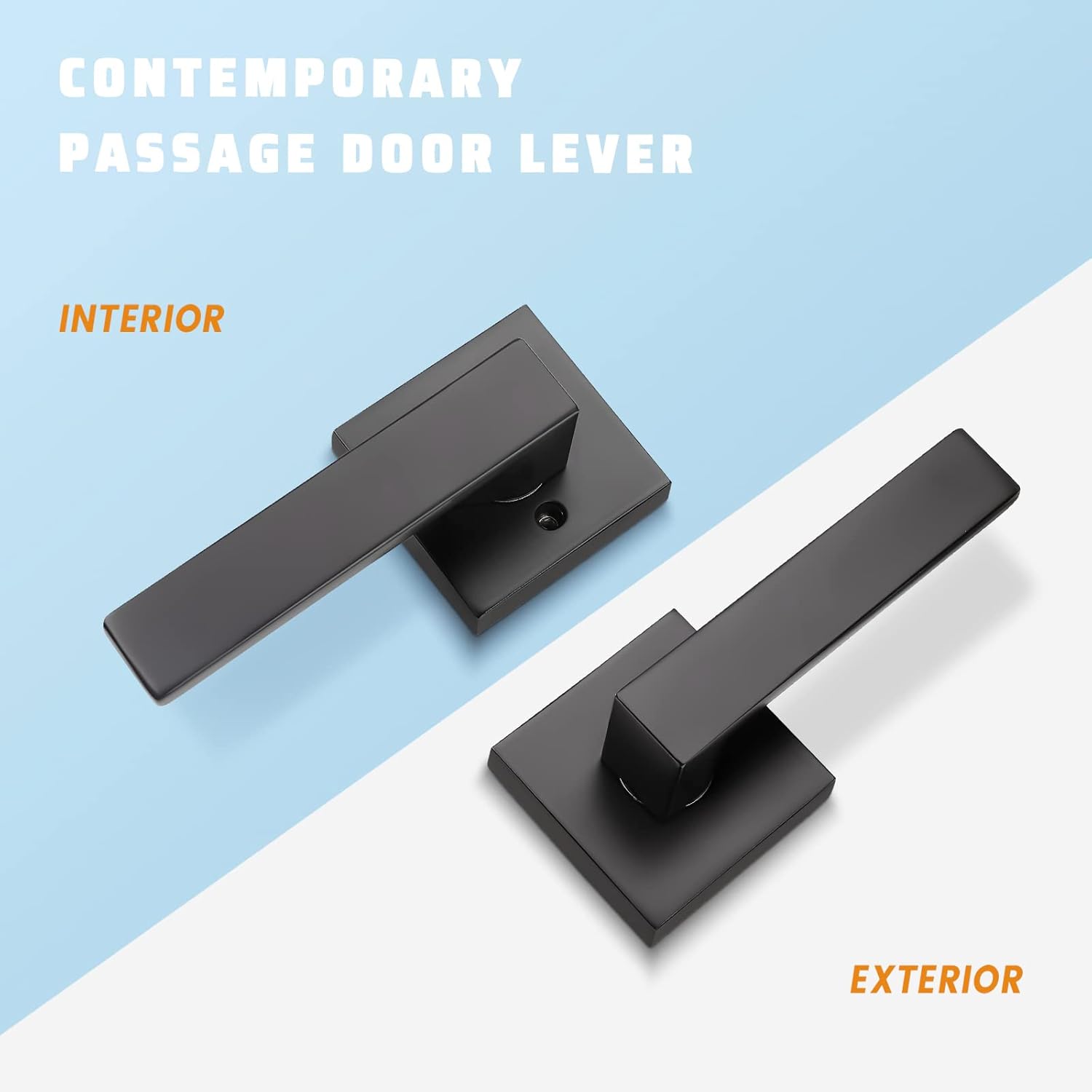 Matte Black Interior Door Leversets, 5 Pack Q842063