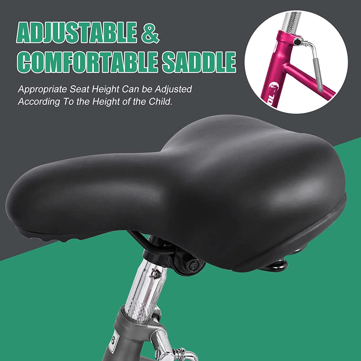 16 inch Single Speed 3 Wheel Tricycle with Rear Basket O4440