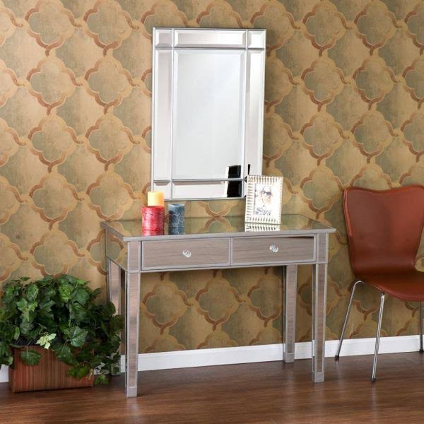 Matte Silver Storage Console Table Y43843