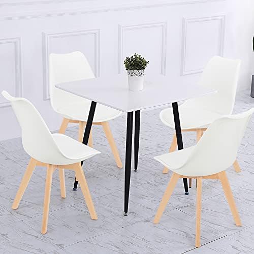 Set of 4 Upholstered Dining Chairs with Beech Legs L5914