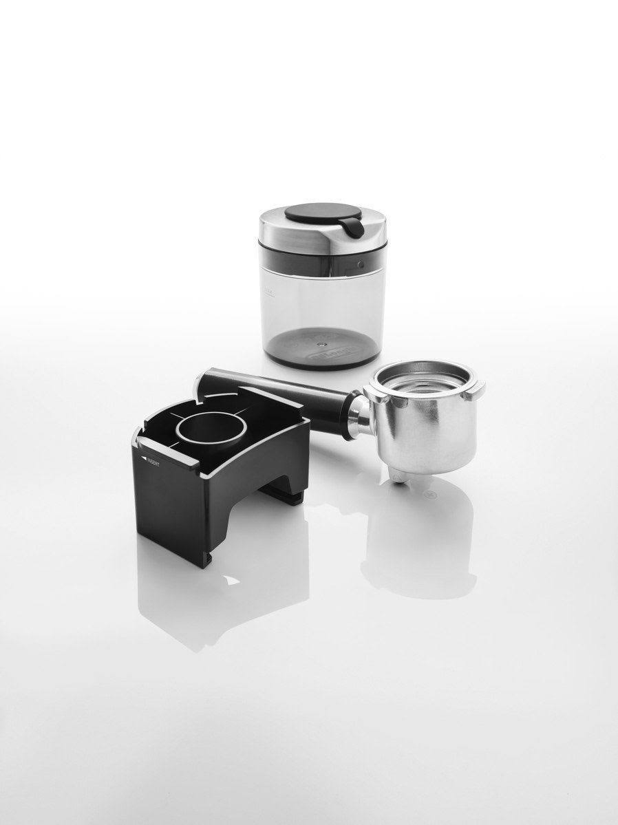 Silver Conical Burr Grinder with Porta Filter Attachment J231