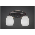 Two Light Bath Bar Dark Granite Finish with White Linen Glass G954
