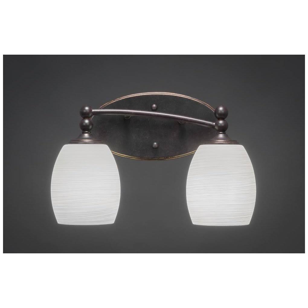 Two Light Bath Bar Dark Granite Finish with White Linen Glass G954