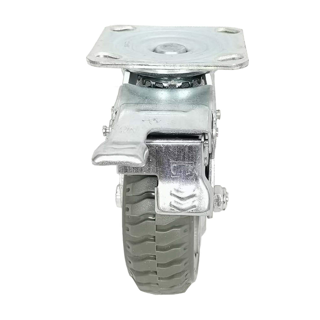 6 Inch Heavy Duty Solid Rubber Swivel Casters with Locking Brakes B491