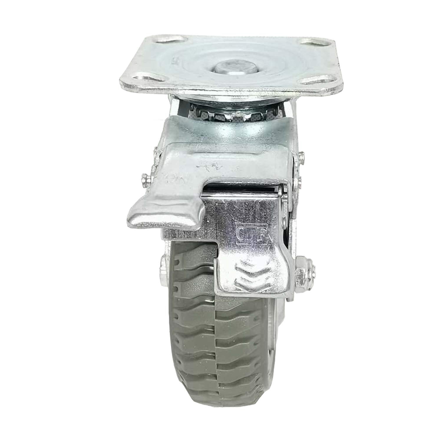 6 Inch Heavy Duty Solid Rubber Swivel Casters with Locking Brakes B491