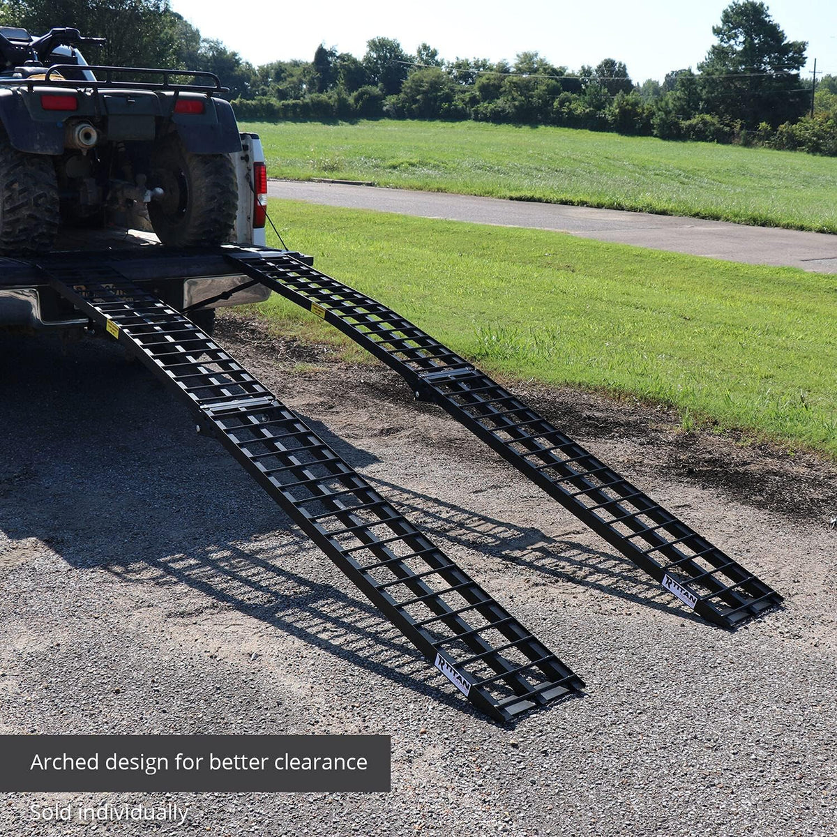 Folding Arch Ramps, Aluminum Frame, 600 LB Capacity, Safety Straps V22542