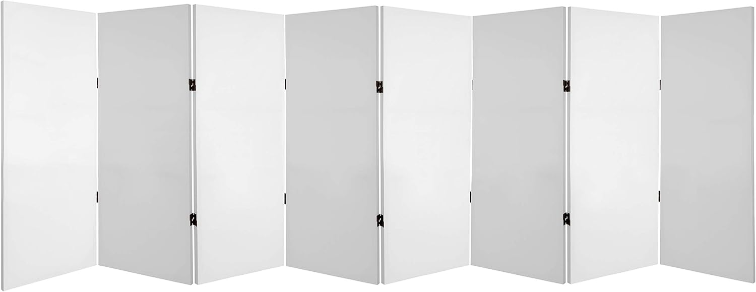 White 4 Panel Canvas Room Divider D648