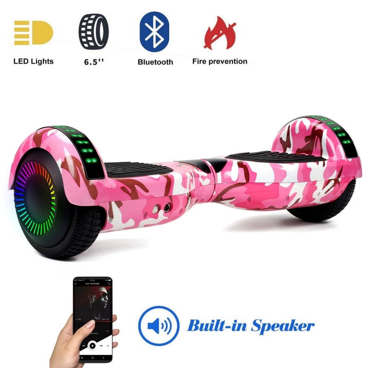 6.5'' Self Balancing Electric Scooter with Bluetooth Speaker and Lights O7768