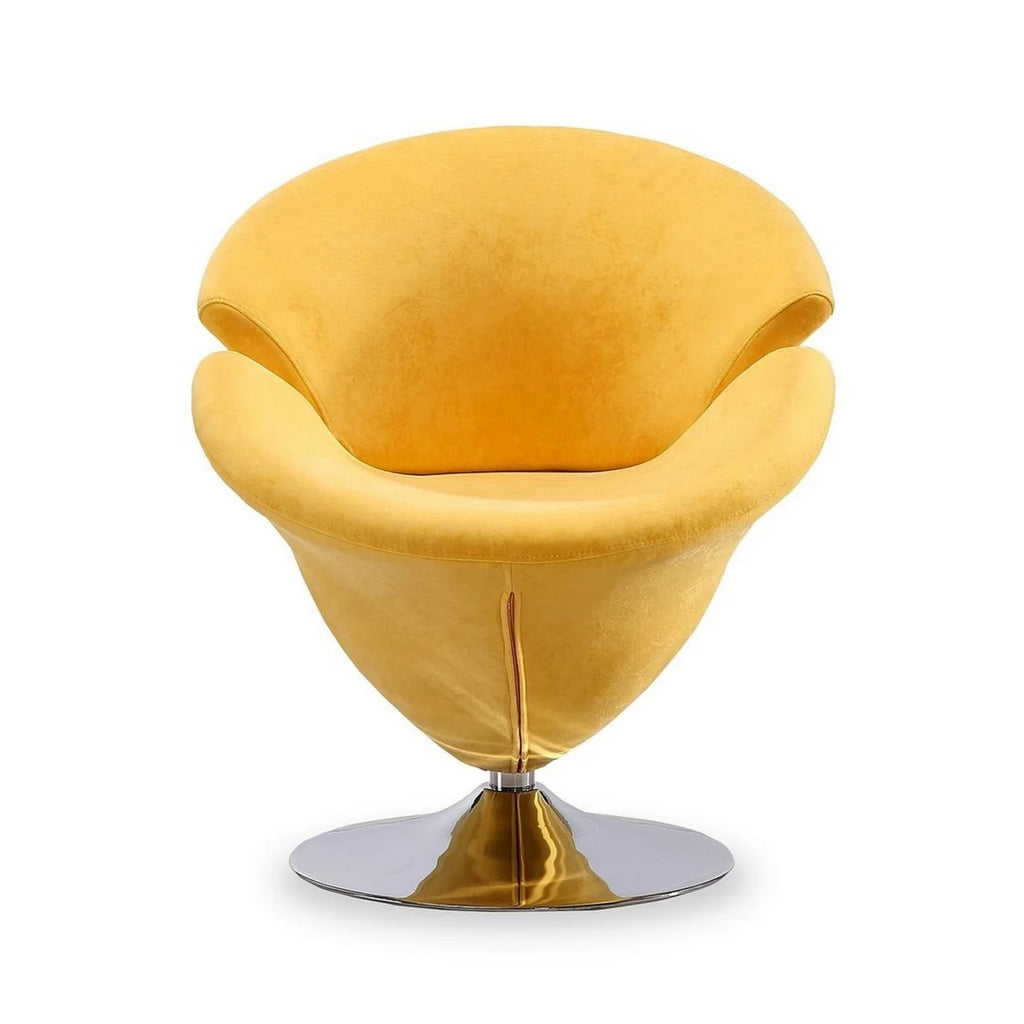 Tulip Yellow Velvet Swivel Accent Chair (Set of 2) J721905