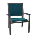 Textured Graphite Teal Stacking Patio Dining Armchair N19176