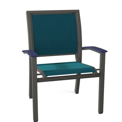 Textured Graphite Teal Stacking Patio Dining Armchair N19176