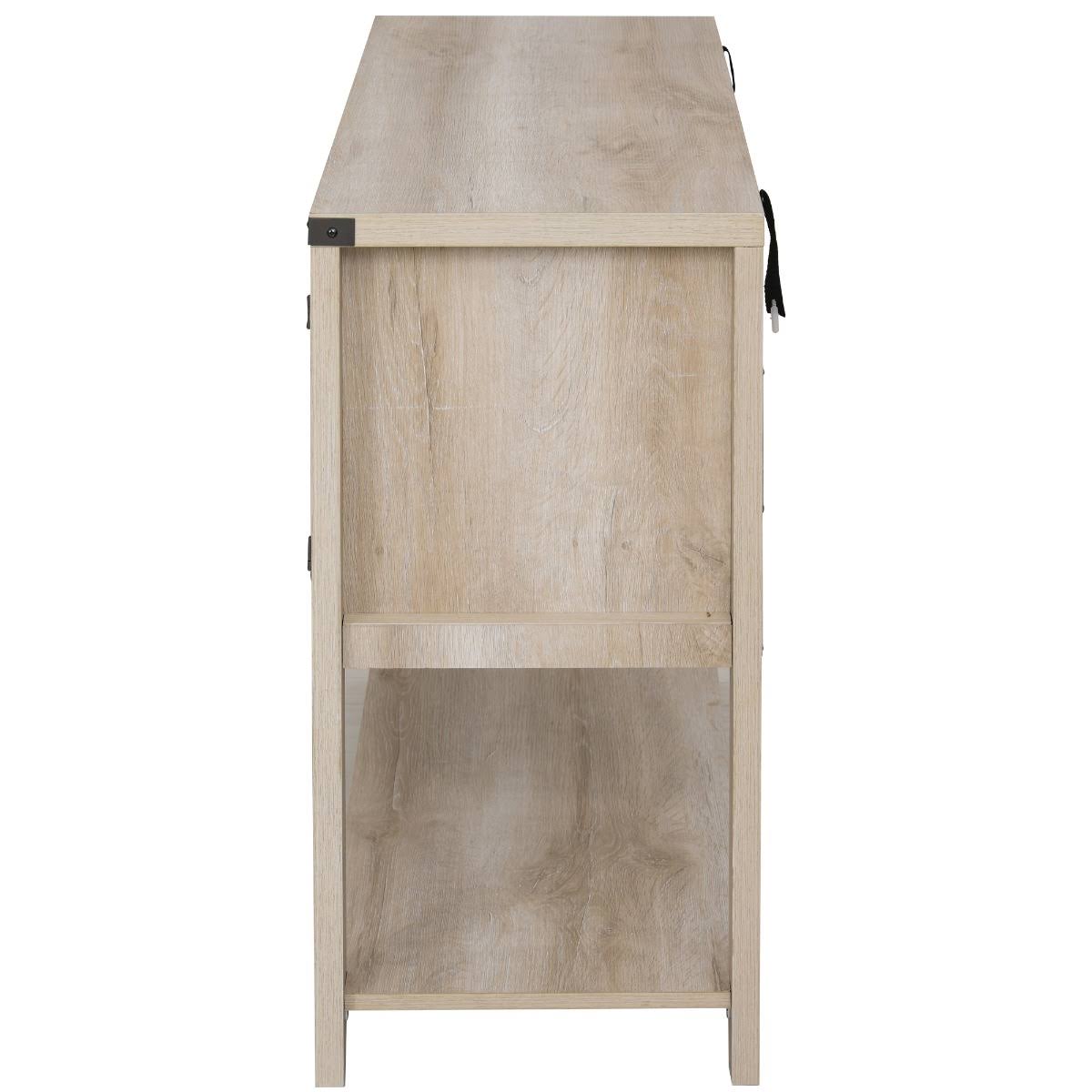 Oak 2-Door Storage Cabinet with Bottom Shelf Y532