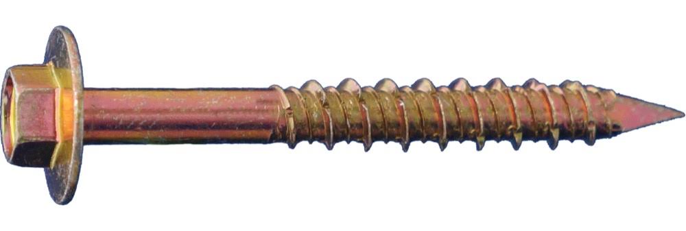 3/8 x 4x22 Hex Flange Concrete Screws Yellow Zinc A874