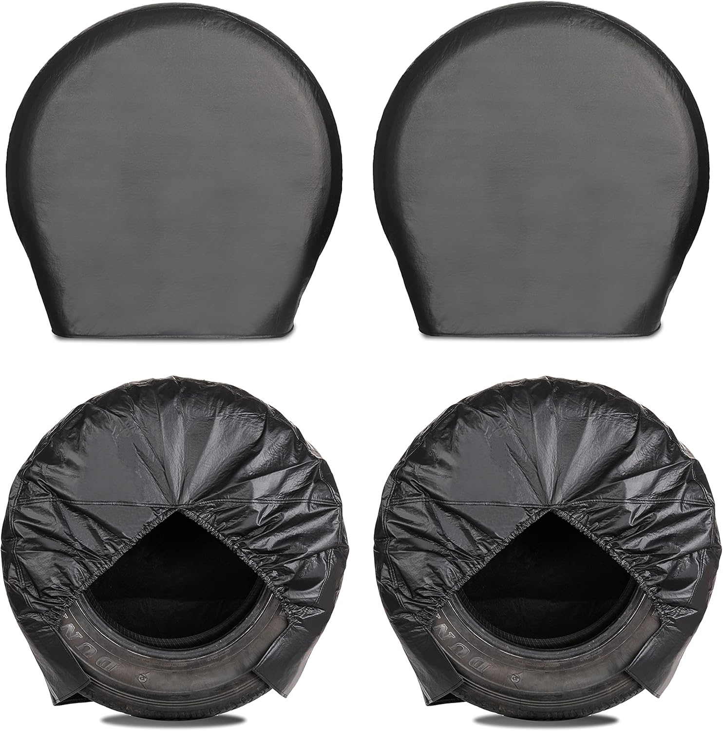Heavy Duty Thicken Tire Covers for RV Wheel, 4 Pack, for Diameter 40"-42" Black Y76097