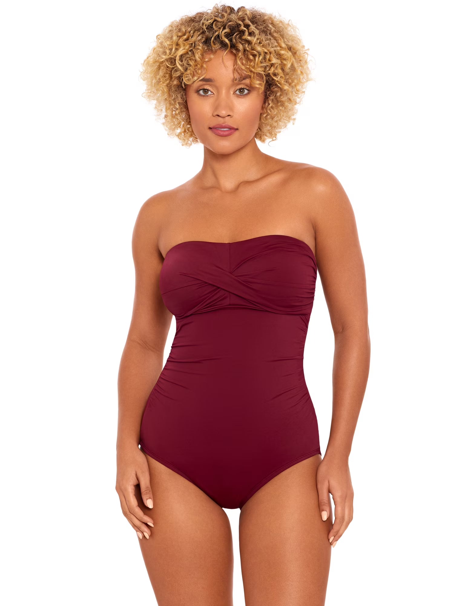 Bandeau Twist Front One Piece Swimsuit F24215