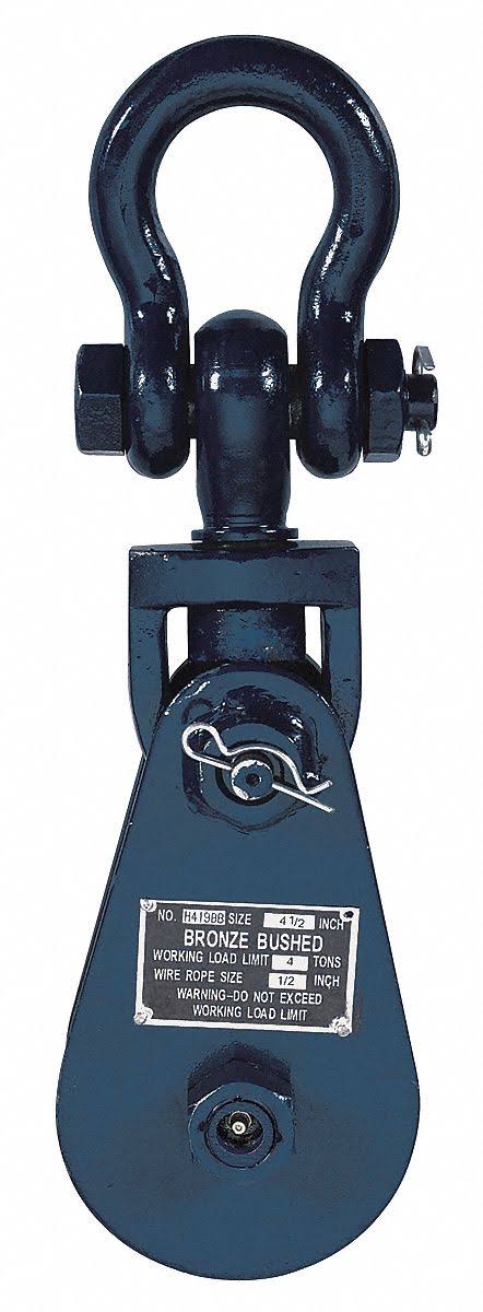 Snatch Block, Wire Rope, 1/2 in Max Cable Size, 8,000 R91044