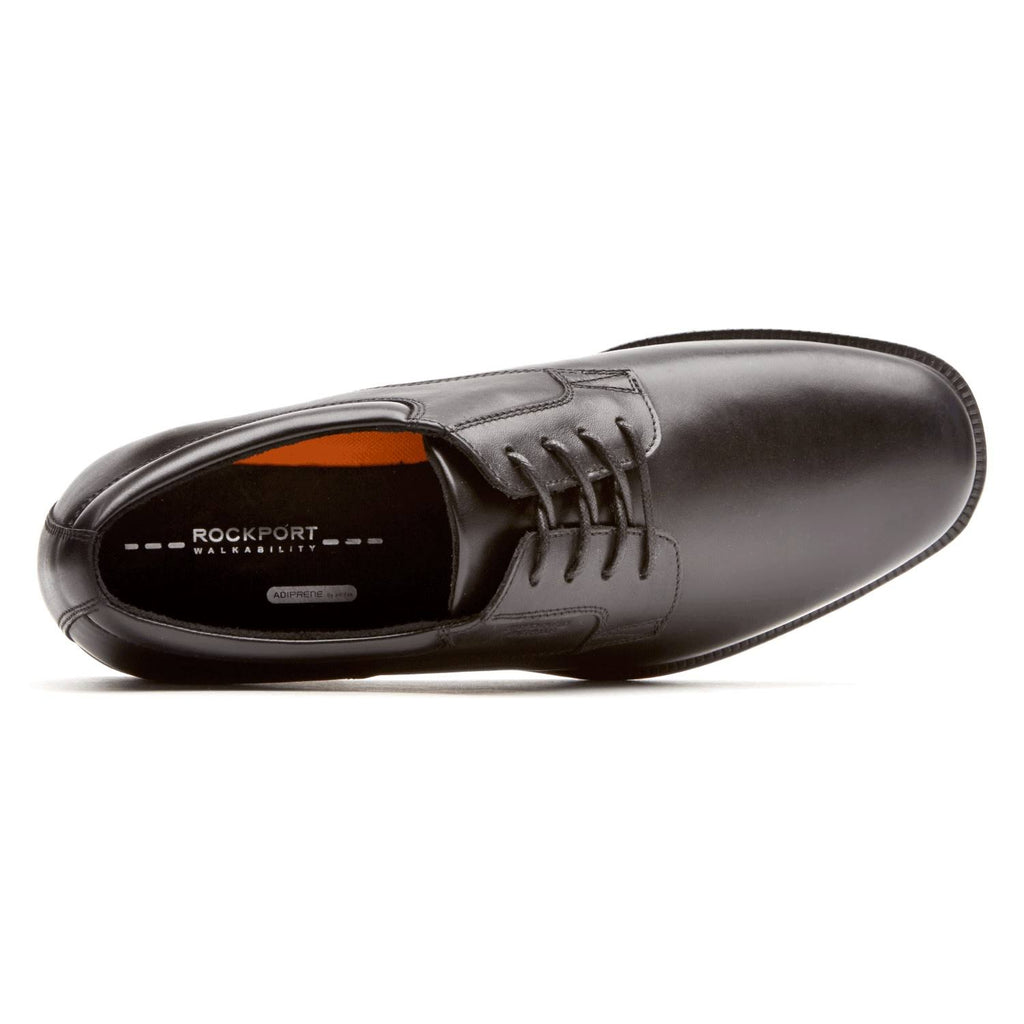 Black Plain Toe Derby Shoes Q48781