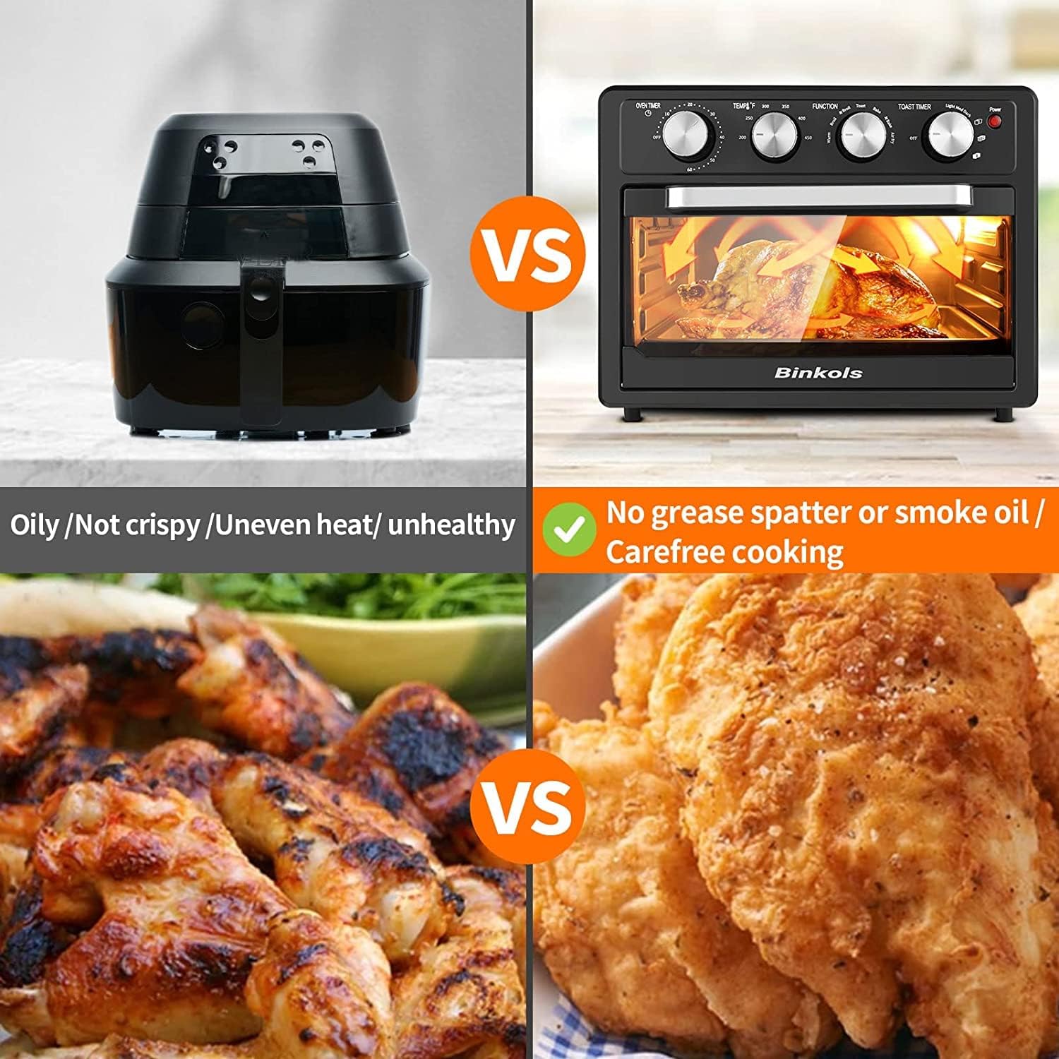 25 Quart 7-in-1 Air Fryer Toaster Oven Combo with 4 Accessories Y973