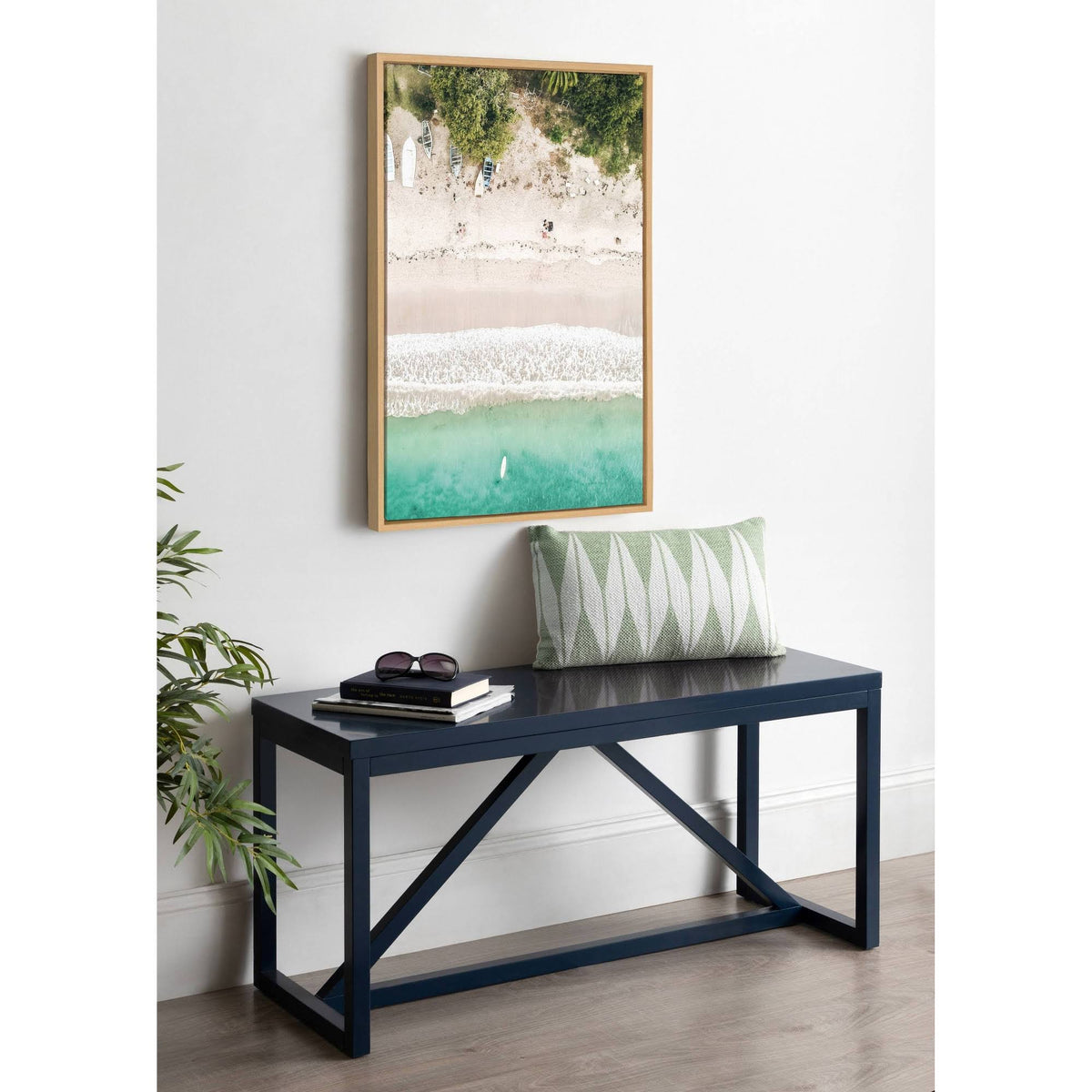 Tropical Beach from Above Framed Canvas, 23x33 M5819