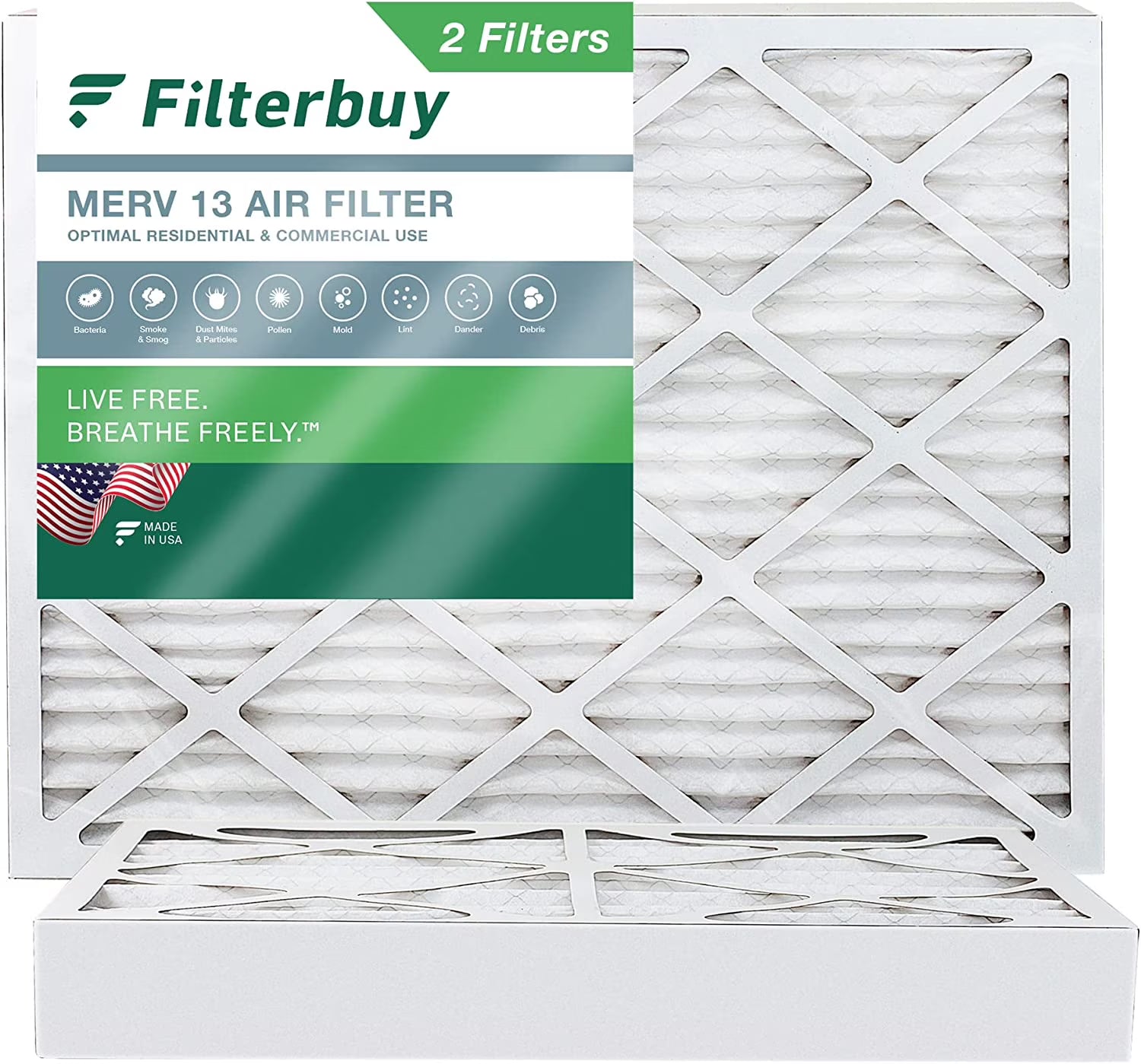 17x20x4 MERV 13 Pleated HVAC Air Filters (2-Pack) Z298