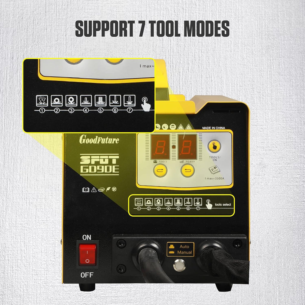 Vehicle Panel Spot Puller Dent Spotter 110V, 3500A Spot Dent Puller Welder, 3KW Car Body Stud Welding Machine Repair Tool Kit N82108