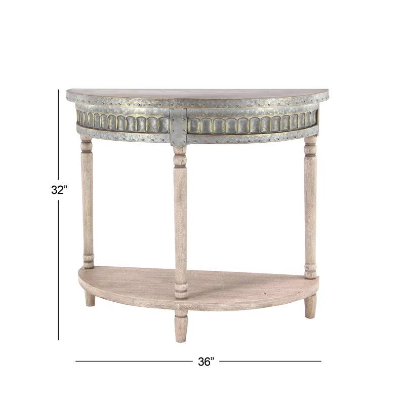 Beige Farmhouse Metal Console Table A15278
