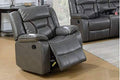 Grey Gel Leatherette Motion Glider Recliner Chair Q77125