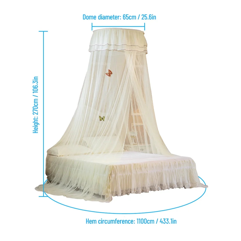 White Lace Bed Canopy L3211