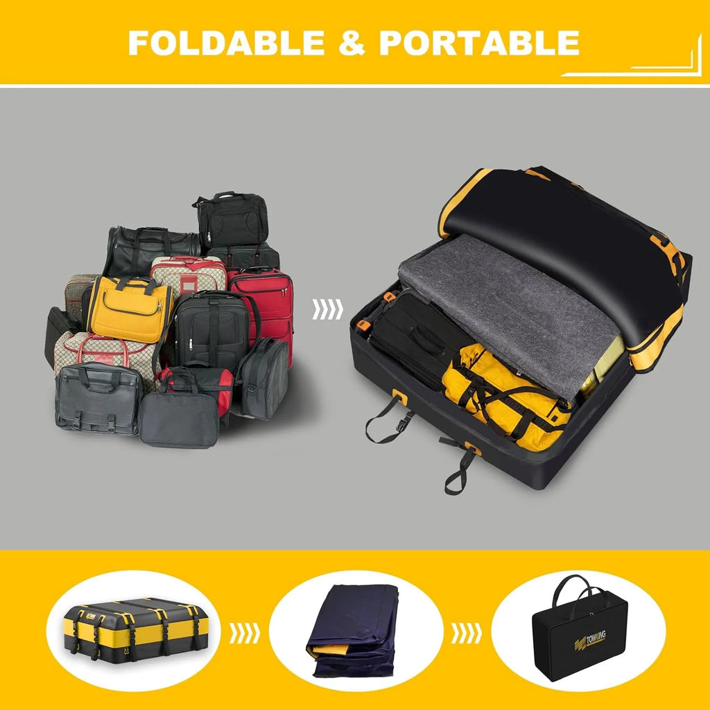 Yellow Waterproof Car Rooftop Cargo Carrier H1380