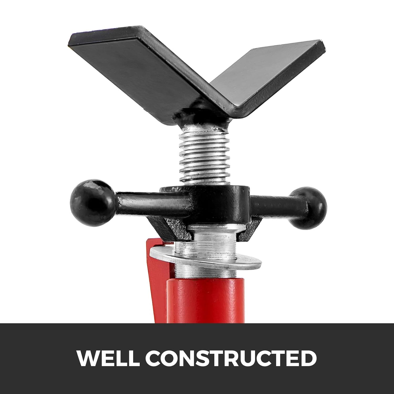 V Head Pipe Stand, Adjustable Height 24-42, 2500 lb. Load Capacity, Carbon Steel R7189