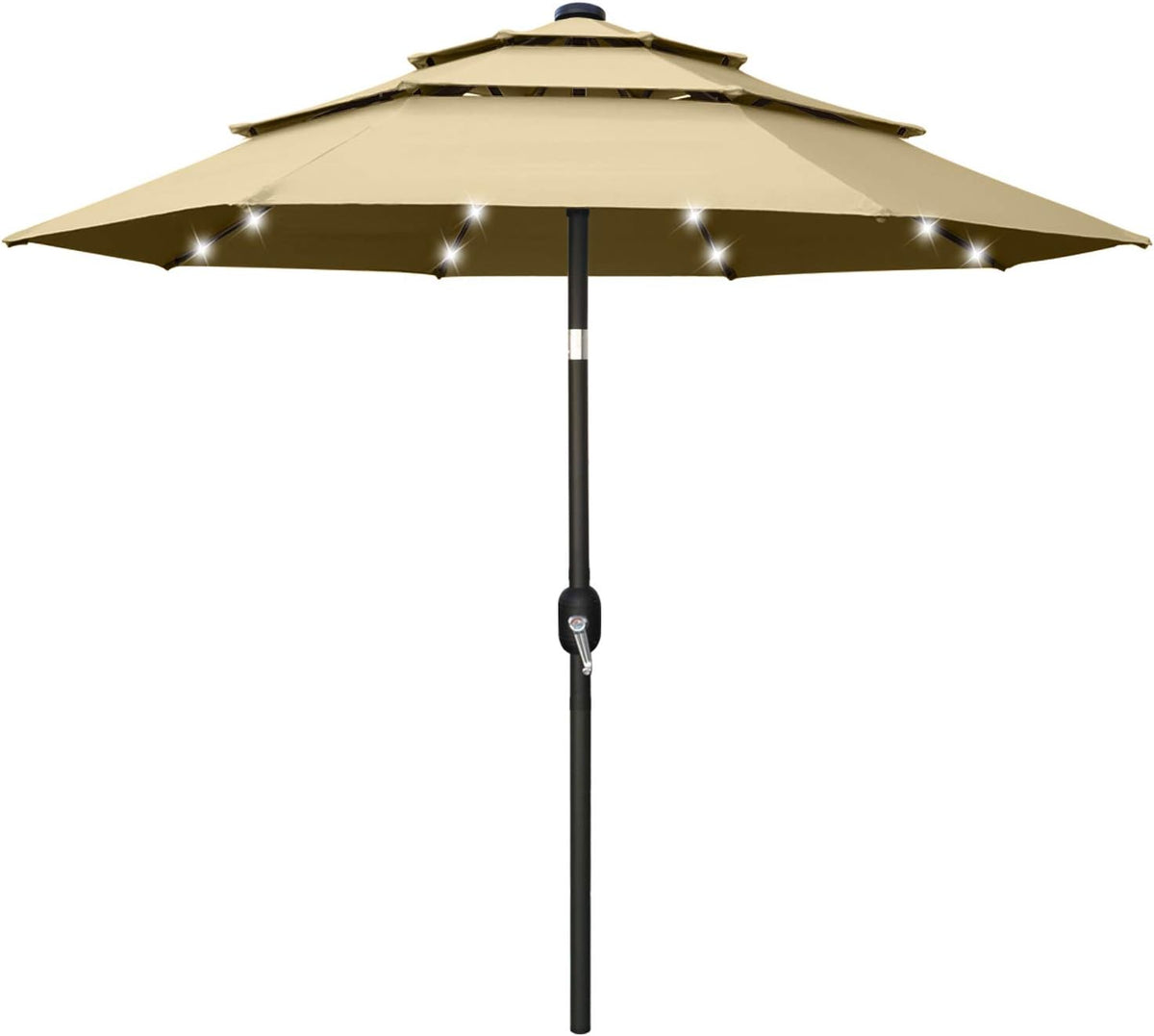 11FT Solar 3 Tiers Market Umbrella with 32 LED L5911
