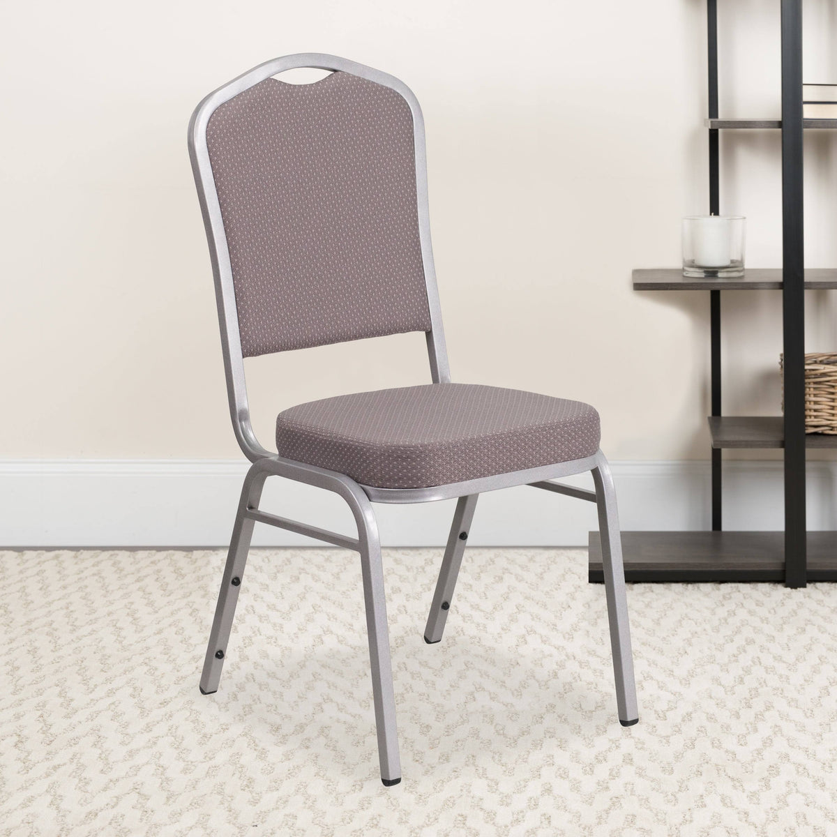 Gray Dot Fabric Stacking Banquet Chair N37660