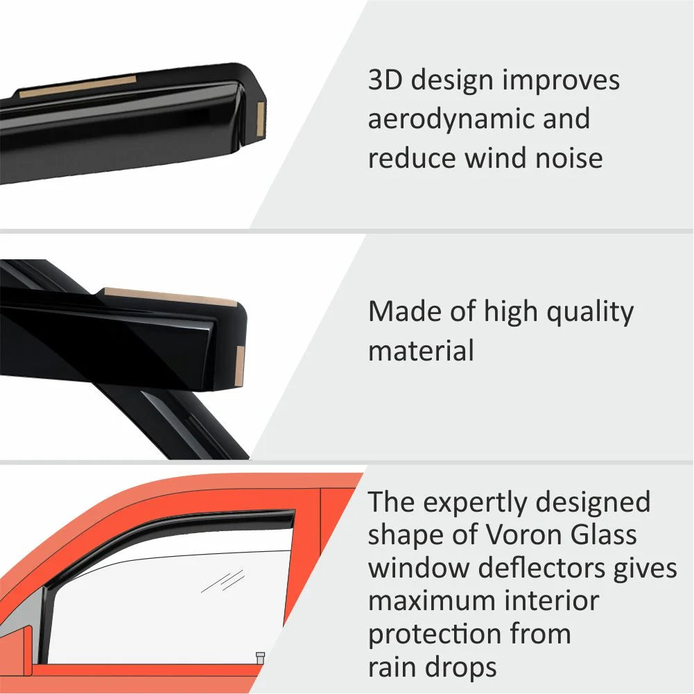 4 Pieces In-Channel Rain Guards for Trucks T8304