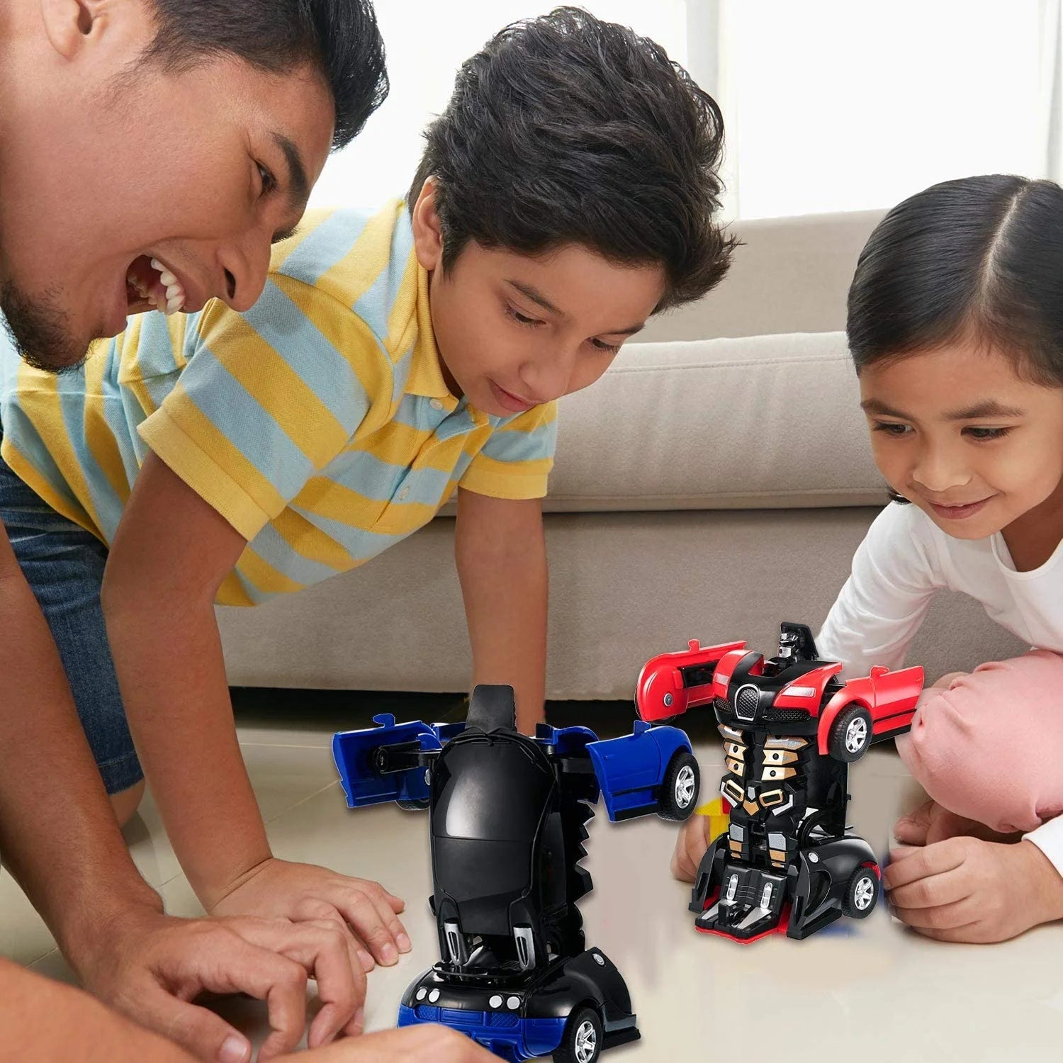 3 Pack 2 in 1 Deformation Robot Car Toy Q799007