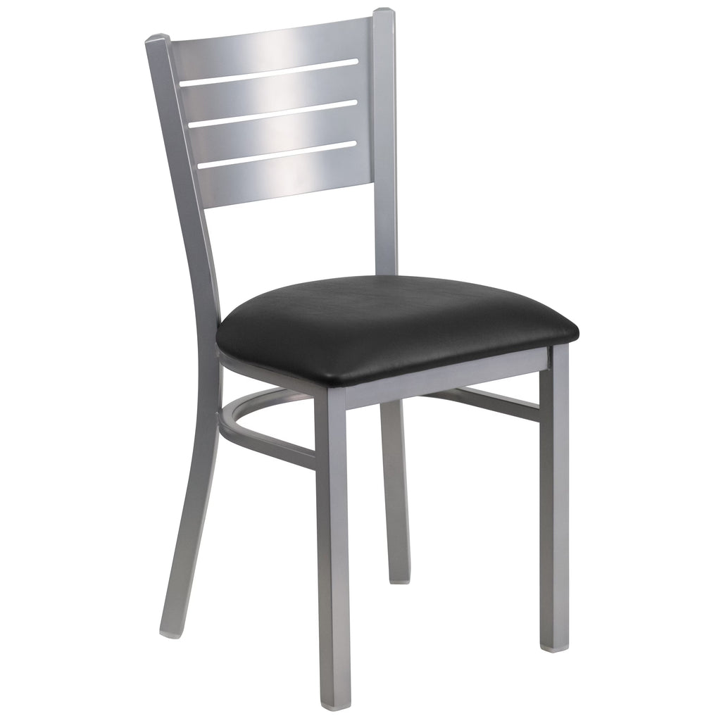 Black Vinyl Seat Metal Restaurant Chair J9393